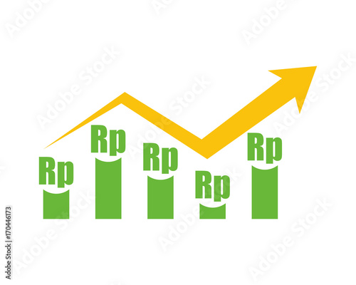 rupiah graph chart diagram icon image vector