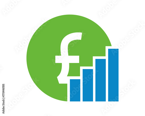 pound sterling graph chart diagram icon image vector