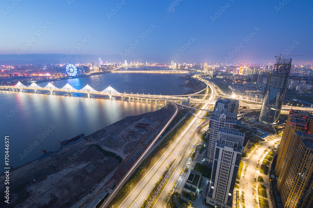 Asia's largest across the rivers in Shanghai landmarks a spiral bridge at night Asia's largest across the rivers in Shanghai landmarks a spiral bridge at night