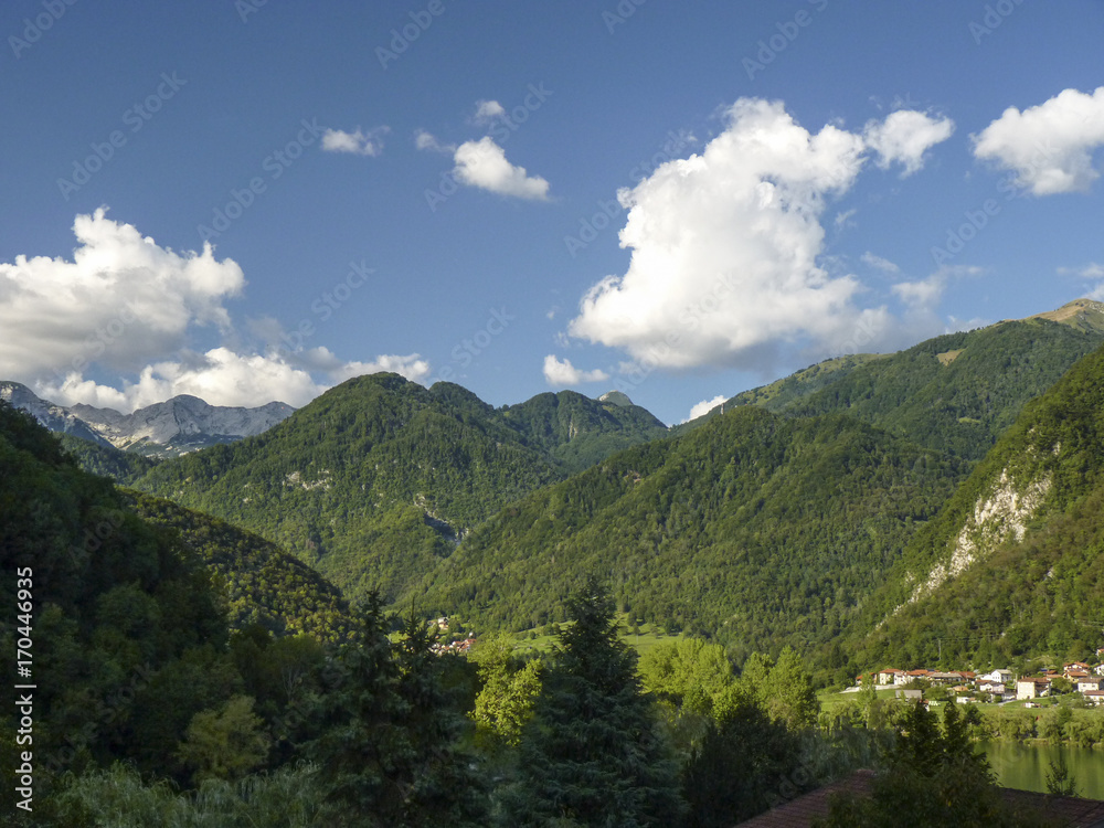 slovenic village Modrej in the Julian Alps mountains