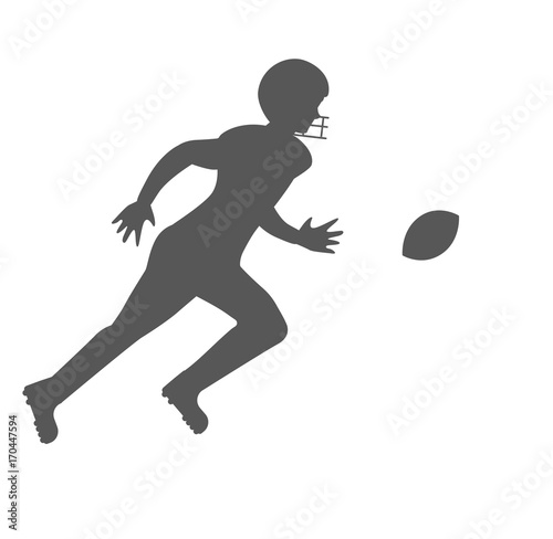 Silhouette of american football player.