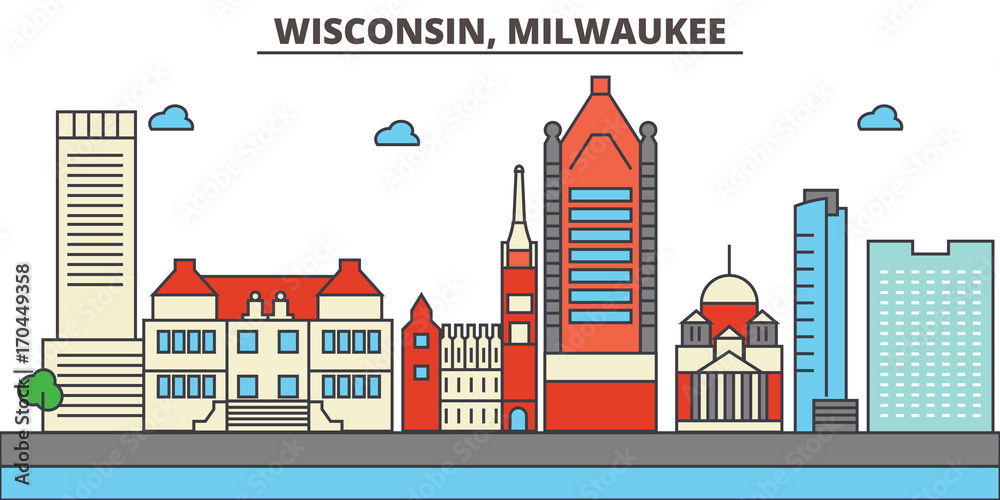 Wisconsin, Milwaukee City.City skyline: architecture, buildings ...
