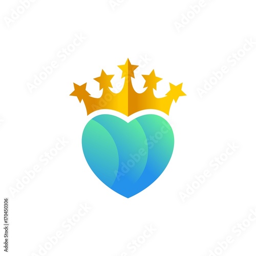 heart king vector logo