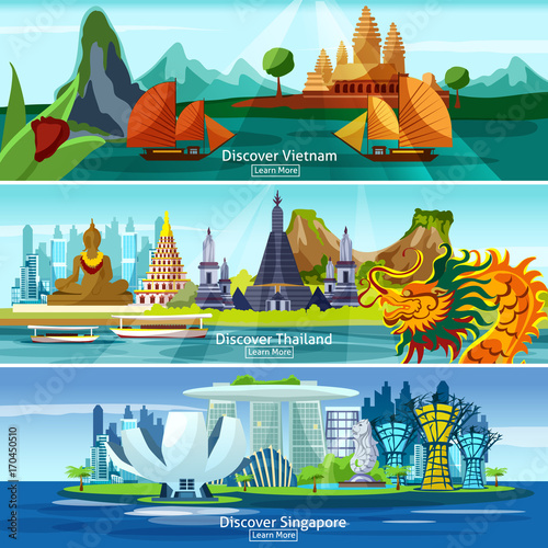 Asian travel banners
