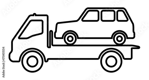 Car on a tow truck.