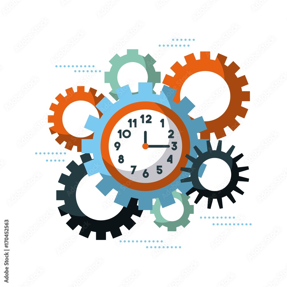 business clock time gears team work cooperation vector illustration business clock time gears team work cooperation vector illustration