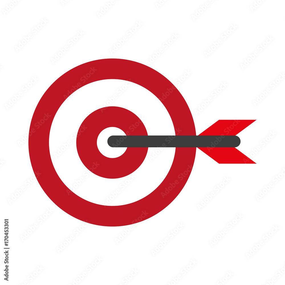 dart on bullseye icon image vector illustration design 