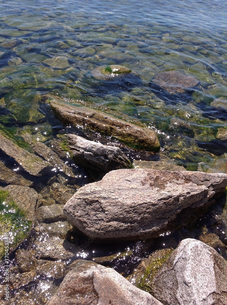Rocks on the shore of lake Baikal.