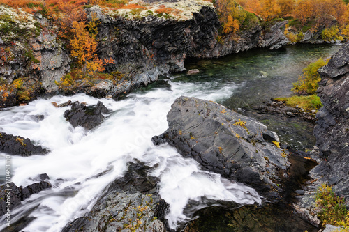 Schlucht der Driva im Herbst  Dovrefjell  Norwegen