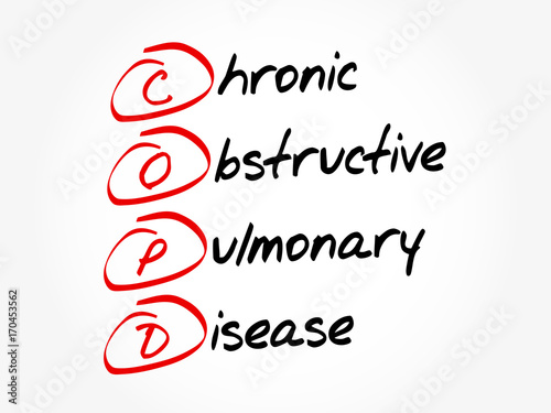 COPD - Chronic Obstructive Pulmonary Disease, acronym health concept background