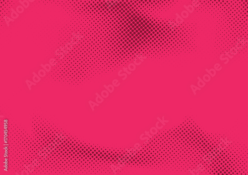 Pink dotted old style pattern background template. Comic book pop art abstract page. Easy to apply vintage grain effect