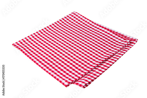 The checkered tablecloth isolated