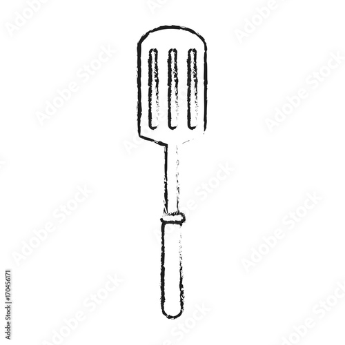 spatula kitchenware icon image vector illustration design  black sketch line