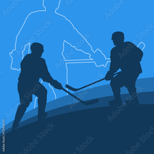 Hockey player vector abstract background winner concept
