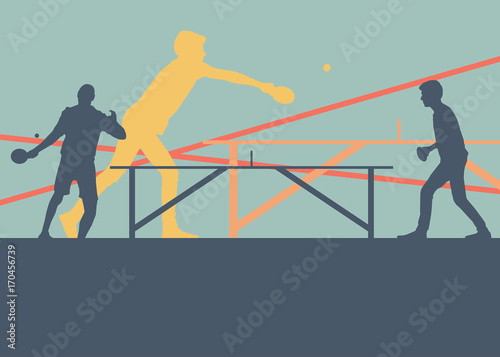 Table tennis player vector abstract