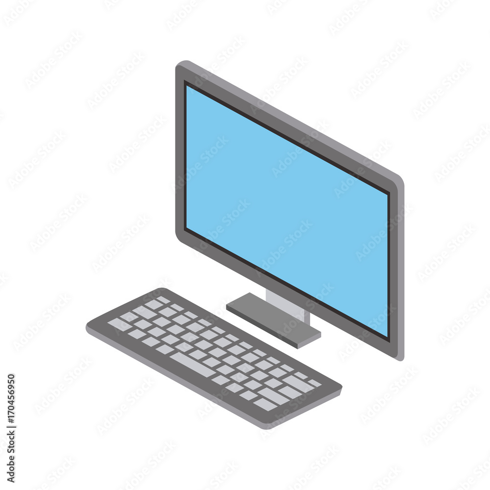 computer and keyboard icon image vector illustration design 