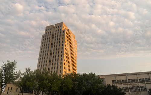 Canvas Print Clouds Roll In North Dakota Capital Building Bismarck