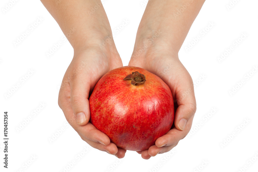 Fresh ripe pomegranate isolated on white background Fresh ripe pomegranate isolated on white background