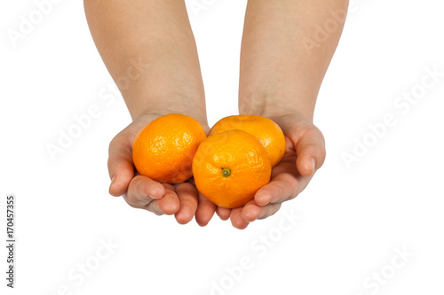Fresh ripe tangerine isolated