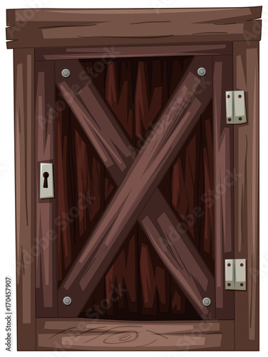 Wooden door in old fashioned style