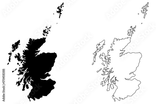 Scotland map vector illustration, scribble sketch Scotland map photo