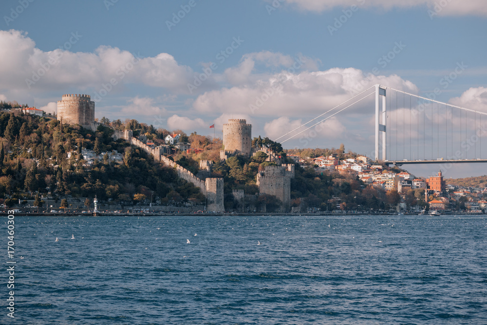 Rumelihisari (also known as Rumelian Castle and Roumeli Hissar Castle) is a fortress located in Istanbul, Turkey, on a hill at the European side of the Bosphorus