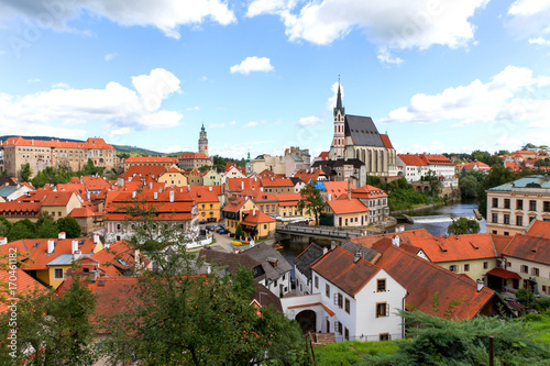 Cesky Krumlov - View of the small city in the South Bohemian Region of the Czech Republic. Old Ceský Krumlov is a UNESCO World Heritage Site.