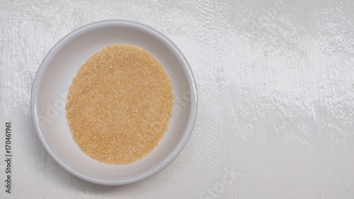 Background brown sugar 5 tablespoons top view isolate and clipping paths