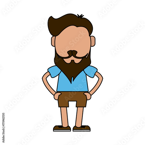 hipster man wearing shorts avatar icon image vector illustration design 