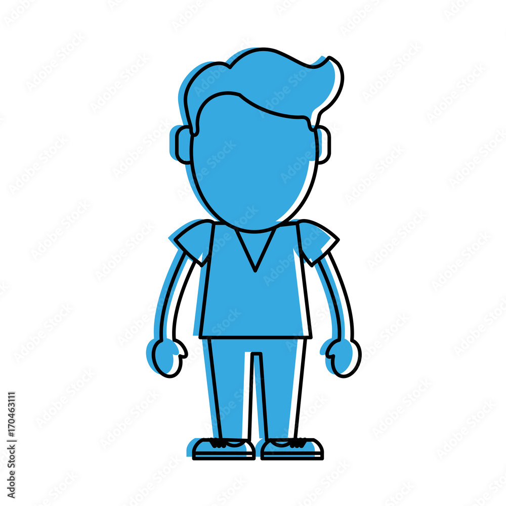 man standing avatar icon image vector illustration design blue color man standing avatar icon image vector illustration design blue color