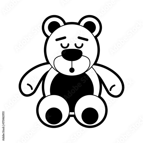 teddy bear sleep related icon image vector illustration design  black and white © Jemastock