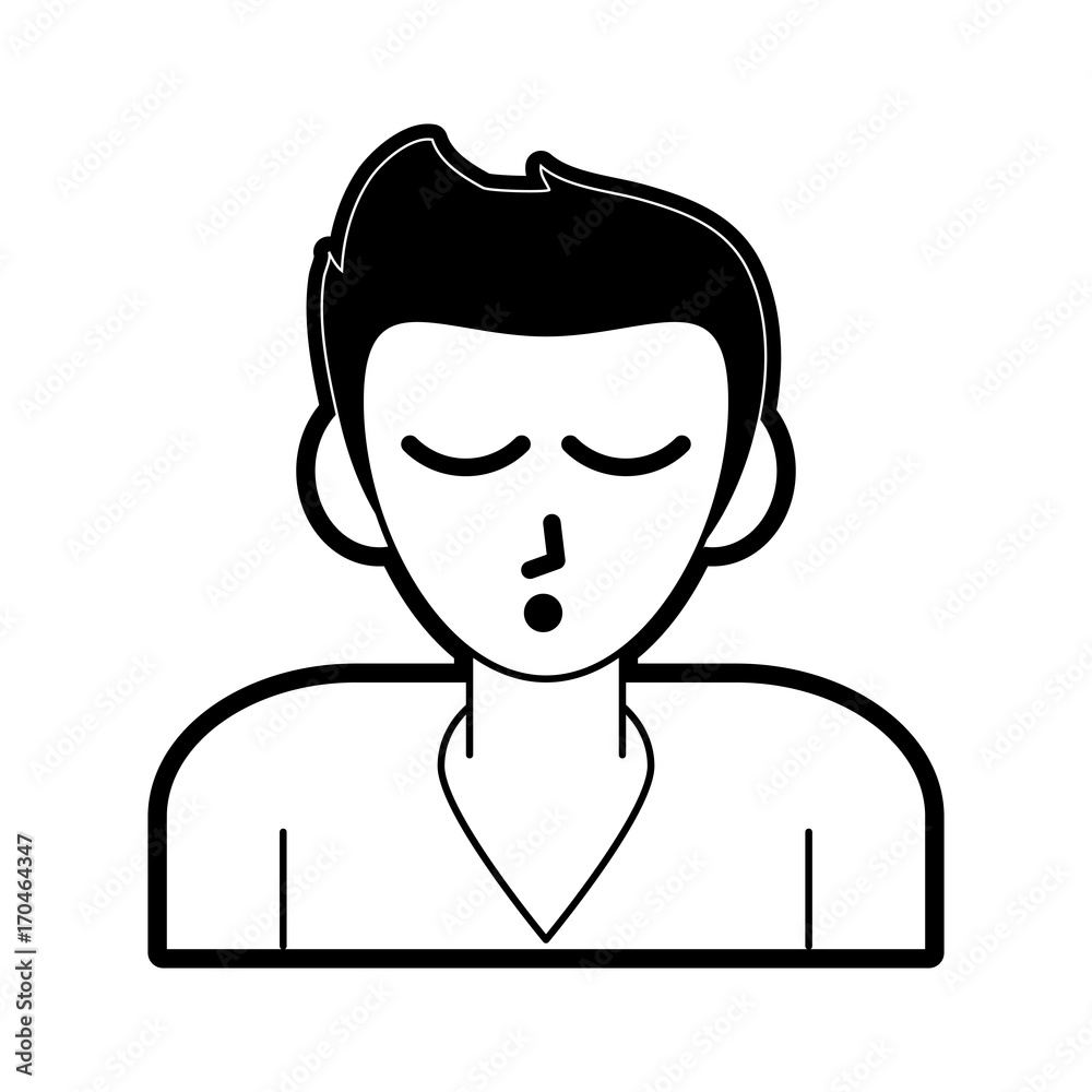man sleeping face sleep related icon image vector illustration design black and white man sleeping face sleep related icon image vector illustration design black and white