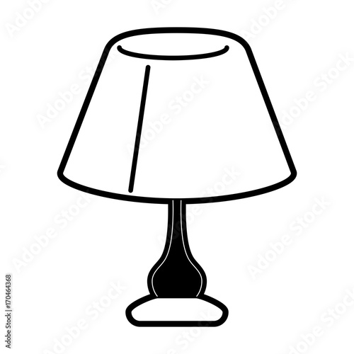 lamp night table icon image vector illustration design black and white