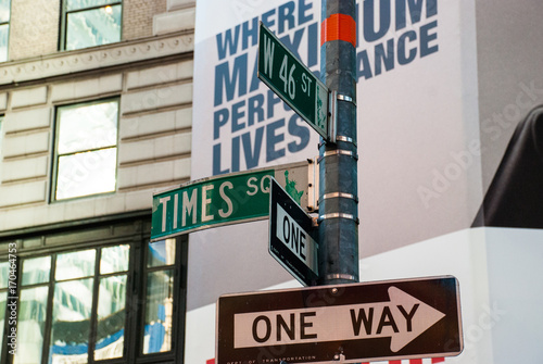 Times Square and W 46th street in New York City