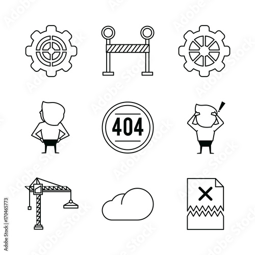 Error 401 icons over white background vector illustration graphic design