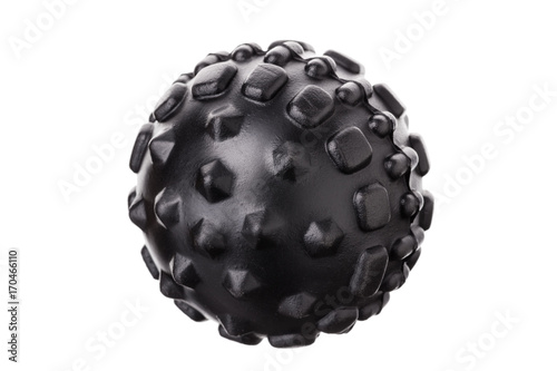 Myofascial with thorns a rubber ball for self-massage. On white background. photo