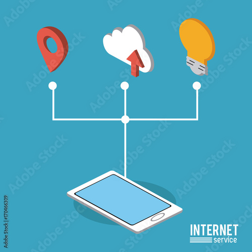 Internet service infographic over white background vector illustration graphic design