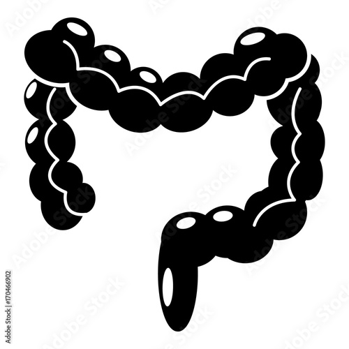 Human large intestine icon , simple style