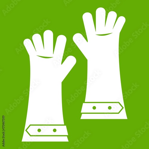 Heat resistant gloves for welding icon green