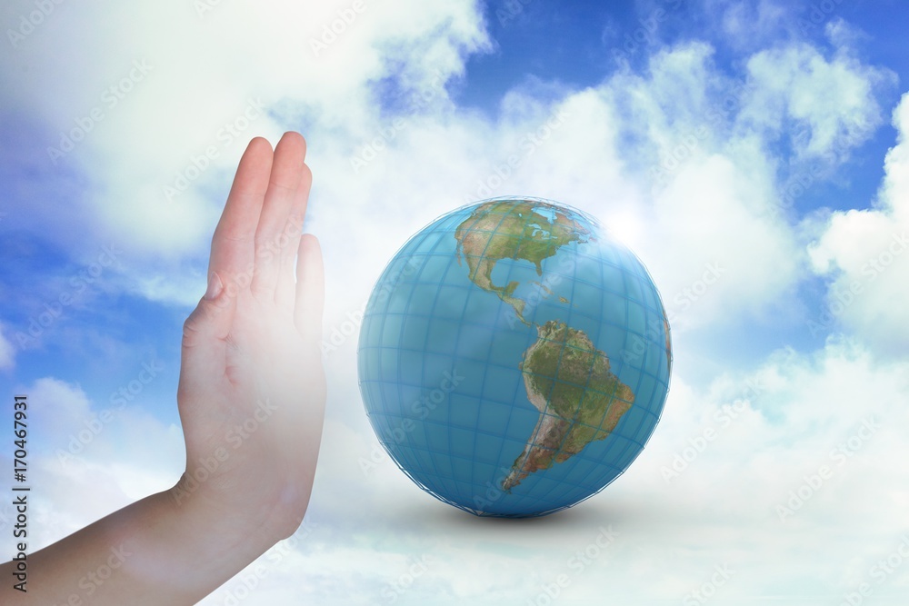 Composite image of cropped hand gesturing Composite image of cropped hand gesturing