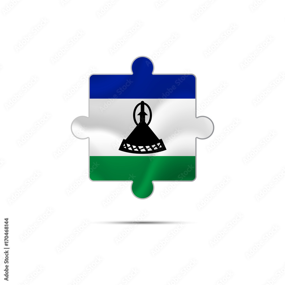 Isolated piece of puzzle with the Lesotho flag. Vector illustration. Isolated piece of puzzle with the Lesotho flag. Vector illustration.