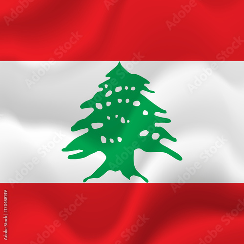 Lebanon waving flag. Vector illustration.