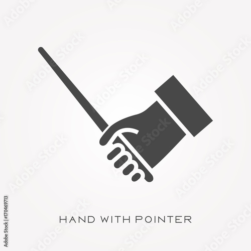 Silhouette icon hand with pointer