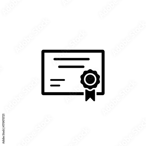 certification diploma simple black icon