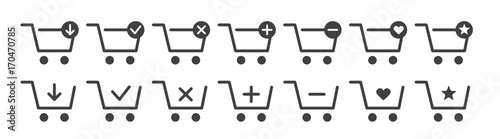 Warenkorb Einkaufswagen Shop Icons