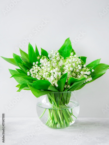 Lily of the valley flowers in vase