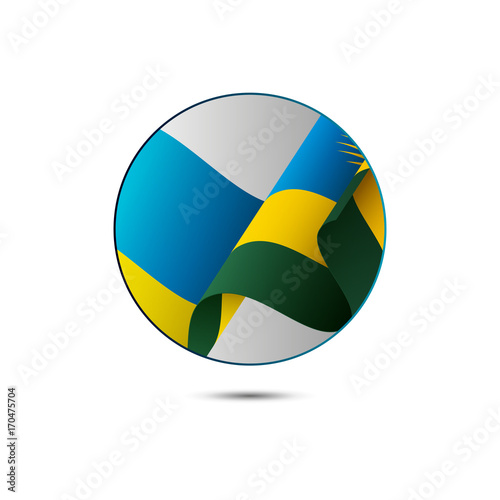 Free Download Rwanda flag button with shadow on a white background. Vector illustration. - GFXLoad