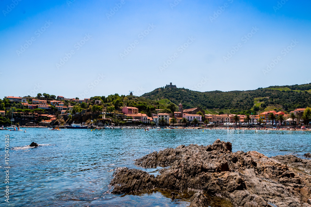 Plage de Port d'Avall et Ansa de la Baleta à Collioure