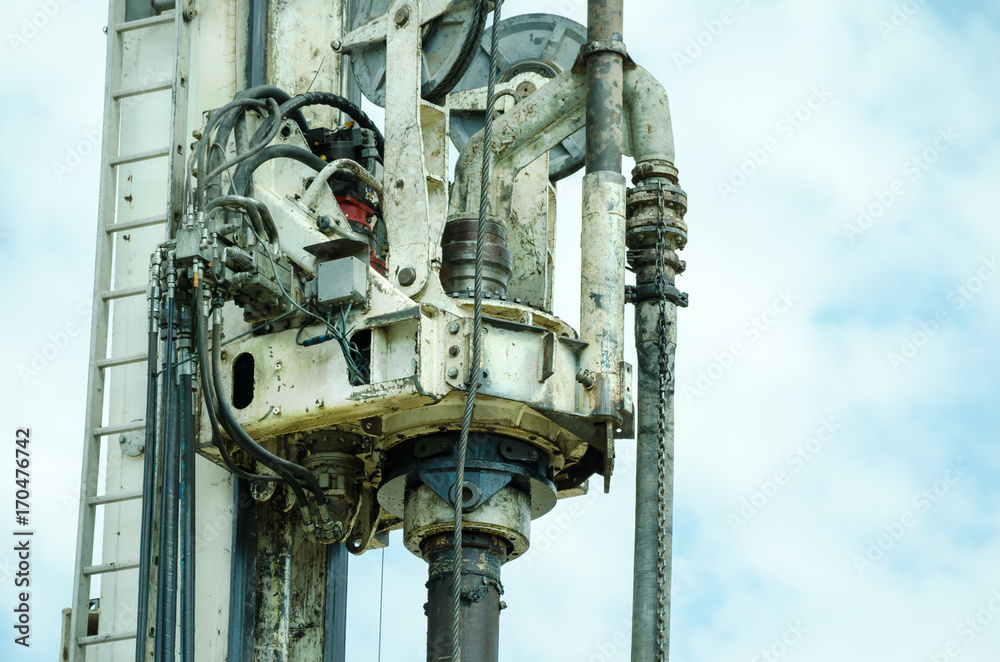 Closeup of drilling machinery hydraulic system Closeup of drilling machinery hydraulic system