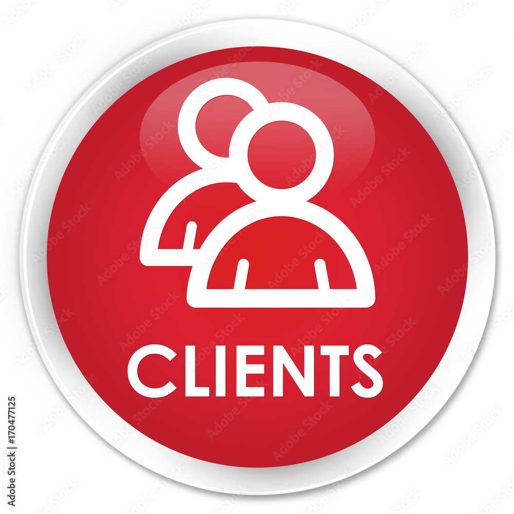 Clients (group icon) premium red round button Clients (group icon) premium red round button